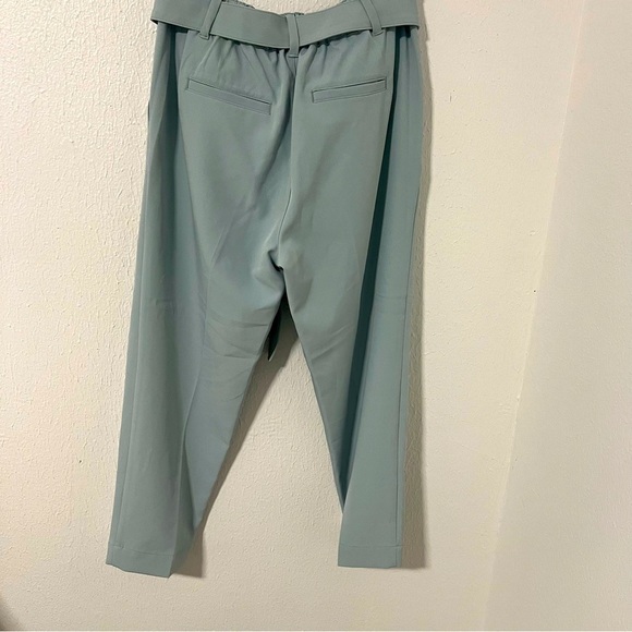Loft Outlet High Rise Taper Leg Mint Green Petite Pull-On Paperbag Trousers MP - Picture 4 of 7